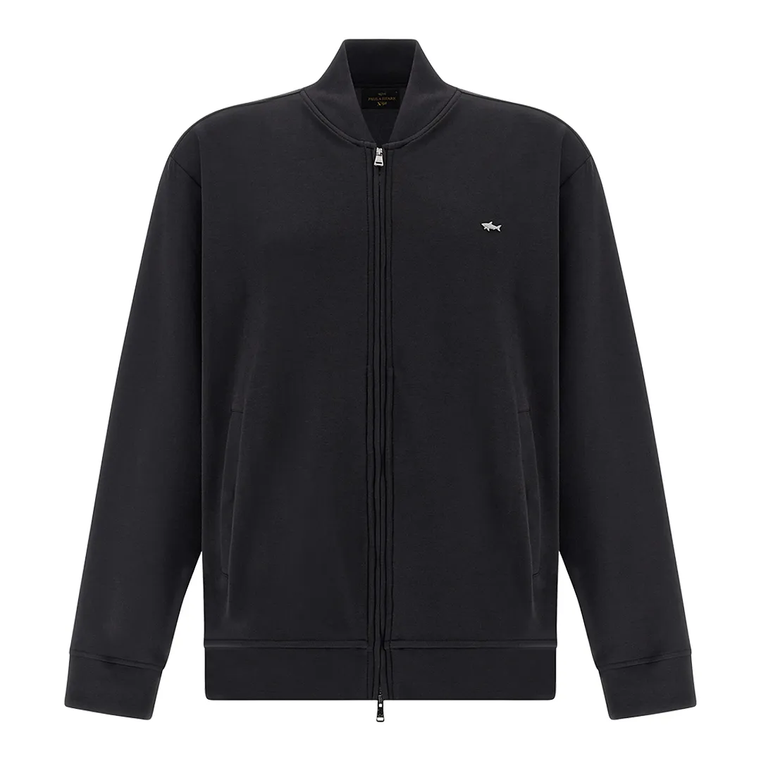 Zip‑up sweatshirt in Active Fleece cotton, Man, Black Beauty-ruthenium, Size: 3XL sold by Paul & Shark