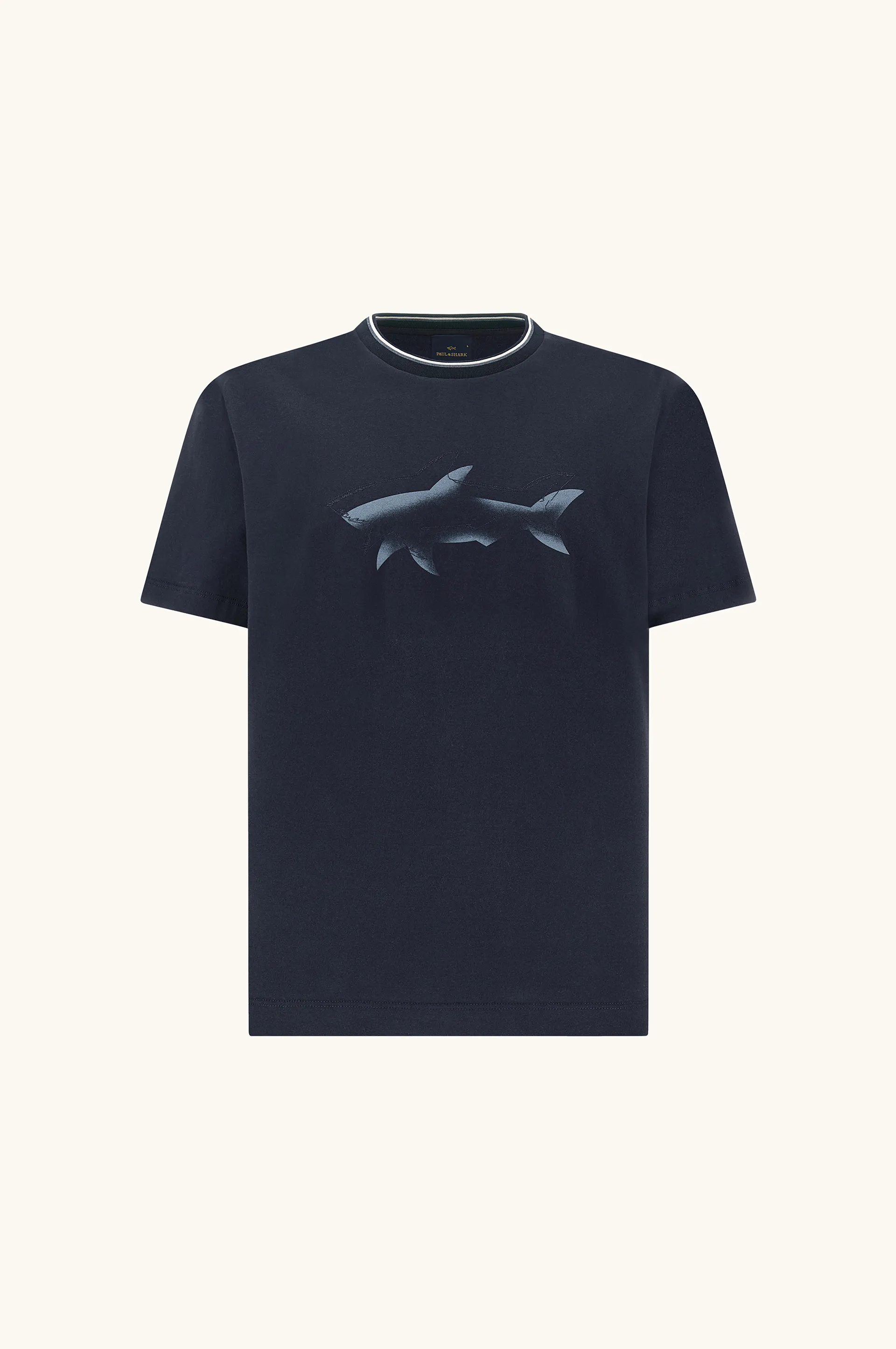 Cotton jersey T-Shirt with Shark print, Man, Dama Blue, Size: 4XL sold by Paul & Shark