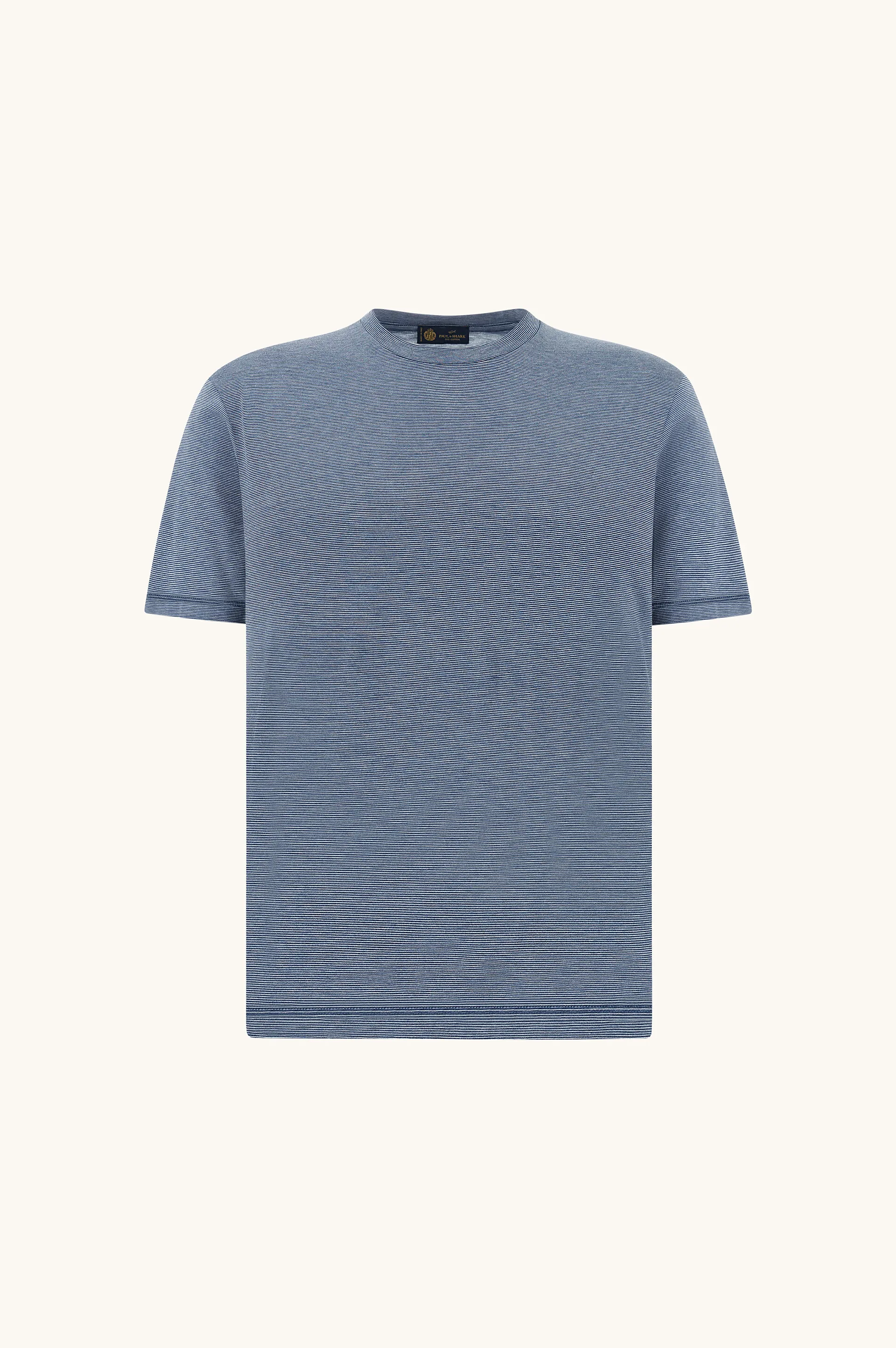Silk and cotton T-Shirt with micro stripe pattern, Man, Cashmere Blue-moonlight Blue, Size: XXL sold by Paul & Shark