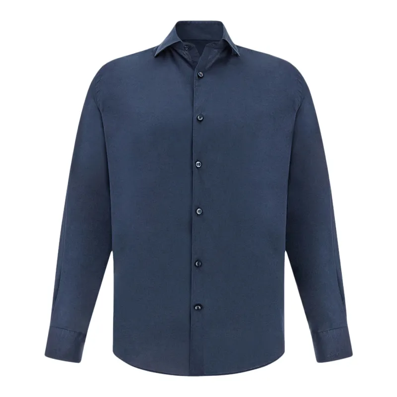 Garment‑dyed cotton voile shirt, Man, Blue, Size: 044 made by Paul & Shark