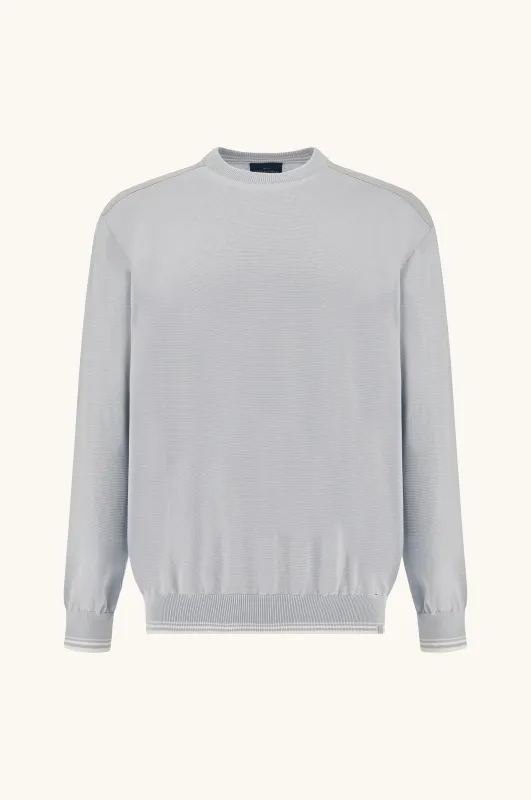 Crew‑neck sweater in Piuma cotton with technical fabric details, Man, Skyride, Size: 4XL sold by Paul & Shark