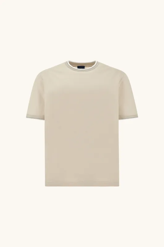 Double mercerised cotton jersey T-Shirt, Man, Beige, Size: XXL made by Paul & Shark