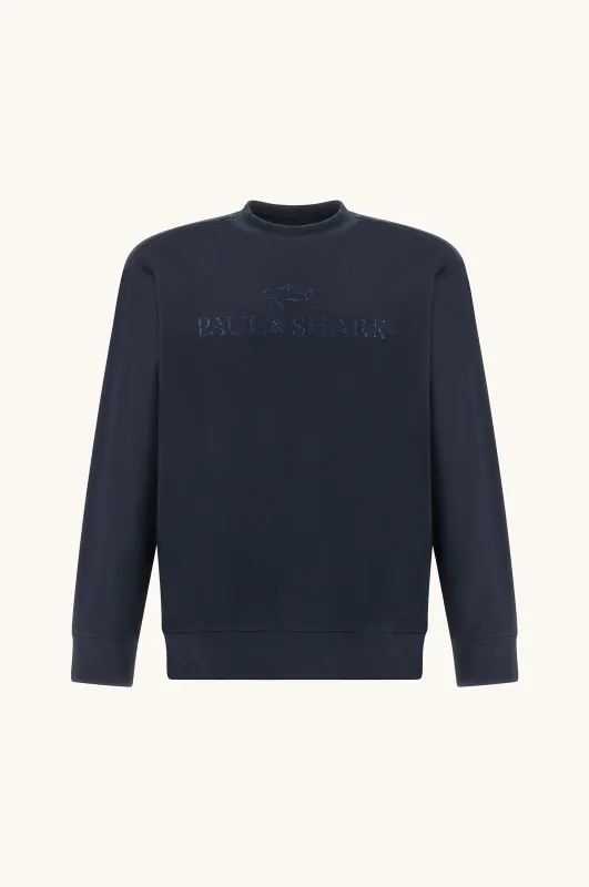 X‑Soft sweatshirt in Active Fleece cotton with logo embroidery, Man, Blue, Size: 3XL made by Paul & Shark
