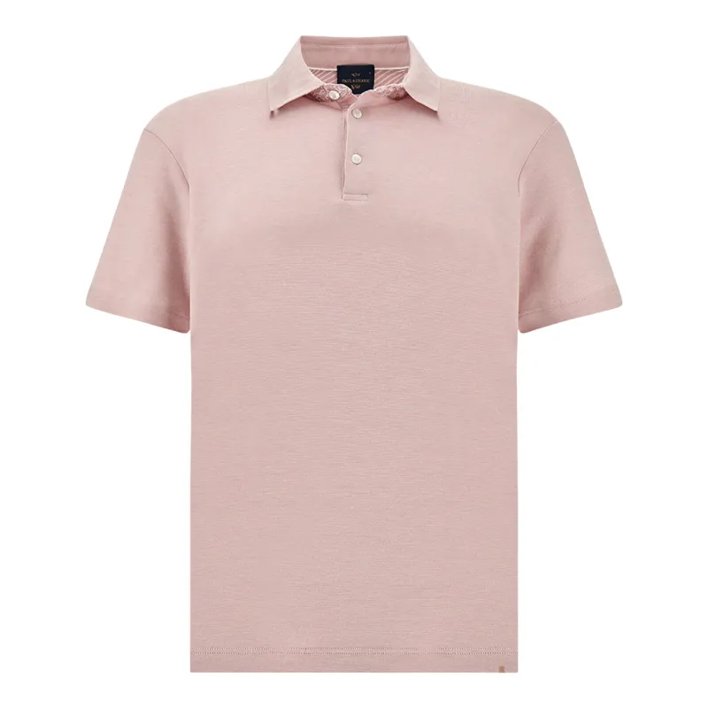 X-Soft polo shirt in cotton interlock with linen details, Man, Zephyr, Size: S sold by Paul & Shark