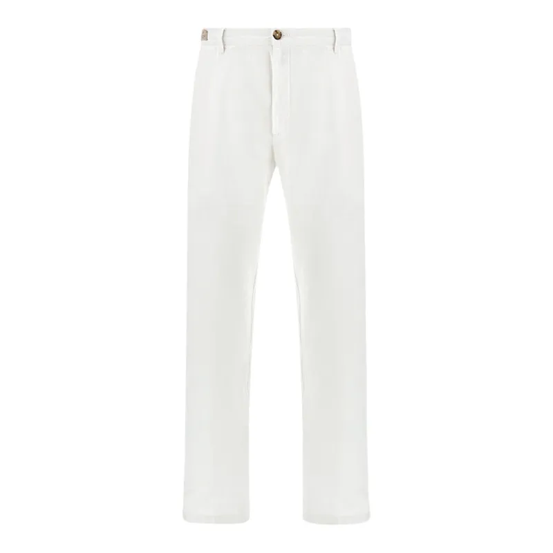 Linen chino pants with drawstring, Man, White, Size: 62 sold by Paul & Shark