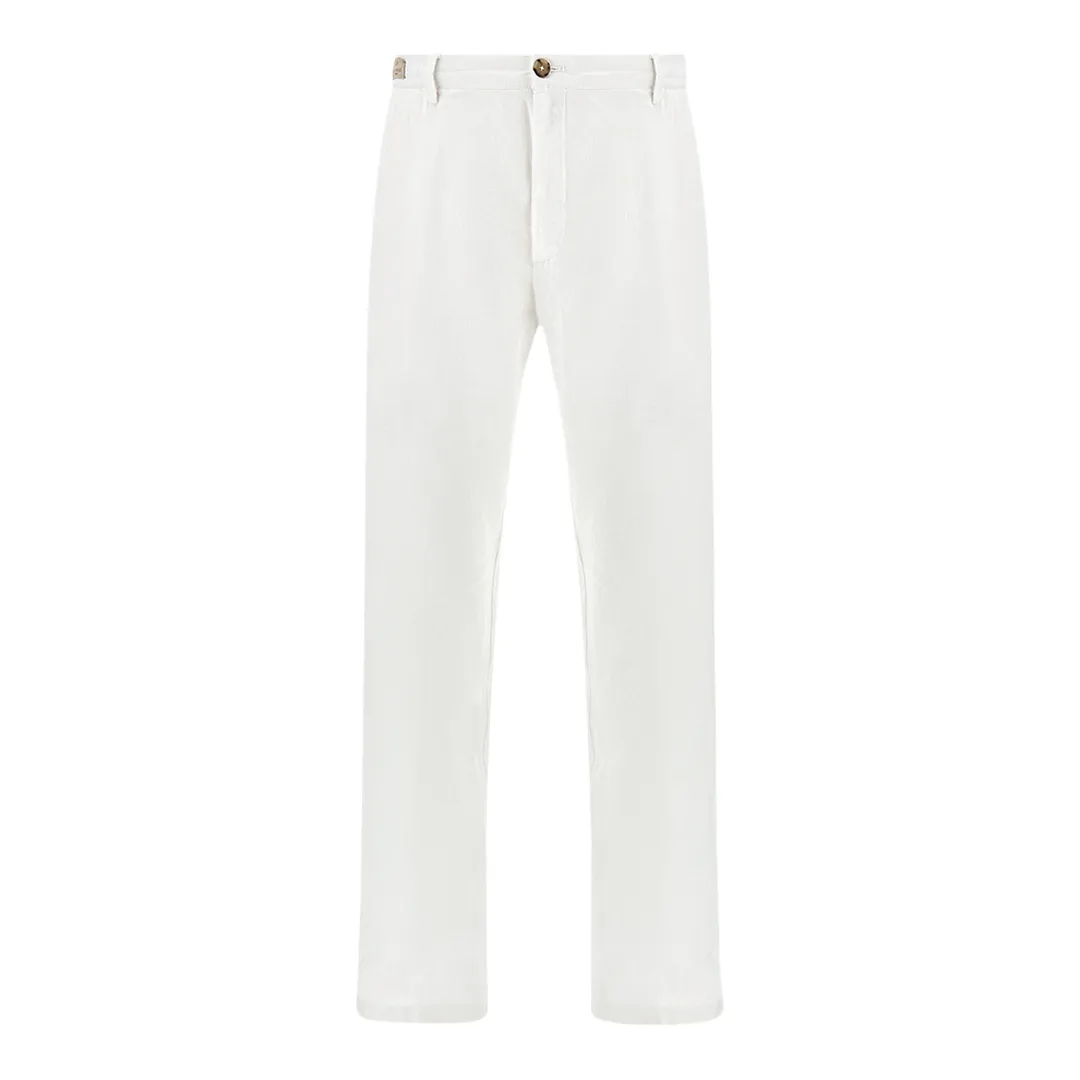 Linen chino pants with drawstring, Man, White, Size: 62 sold by Paul & Shark