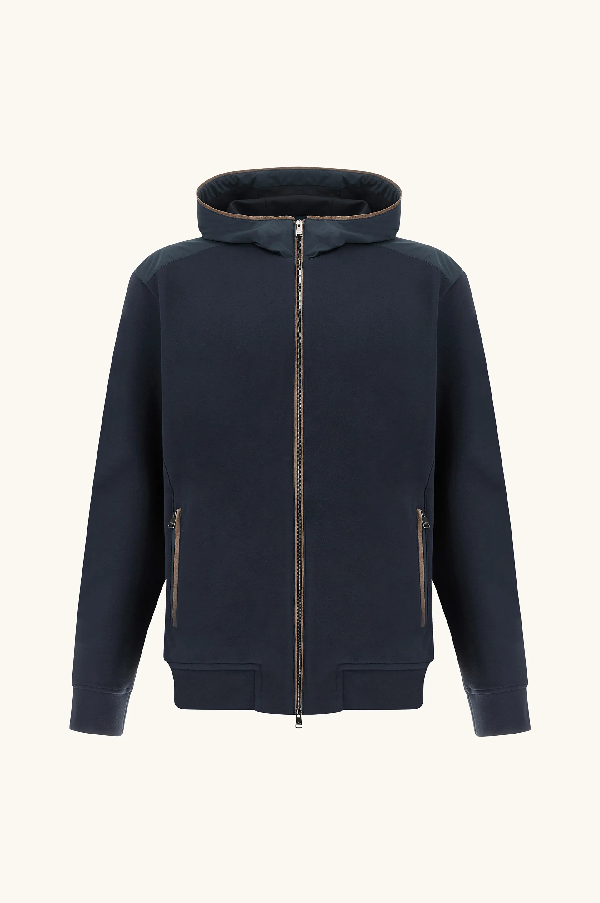 X‑Soft zip‑up sweatshirt in viscose with Alcantara® details, Man, Blue, Size: S sold by Paul & Shark