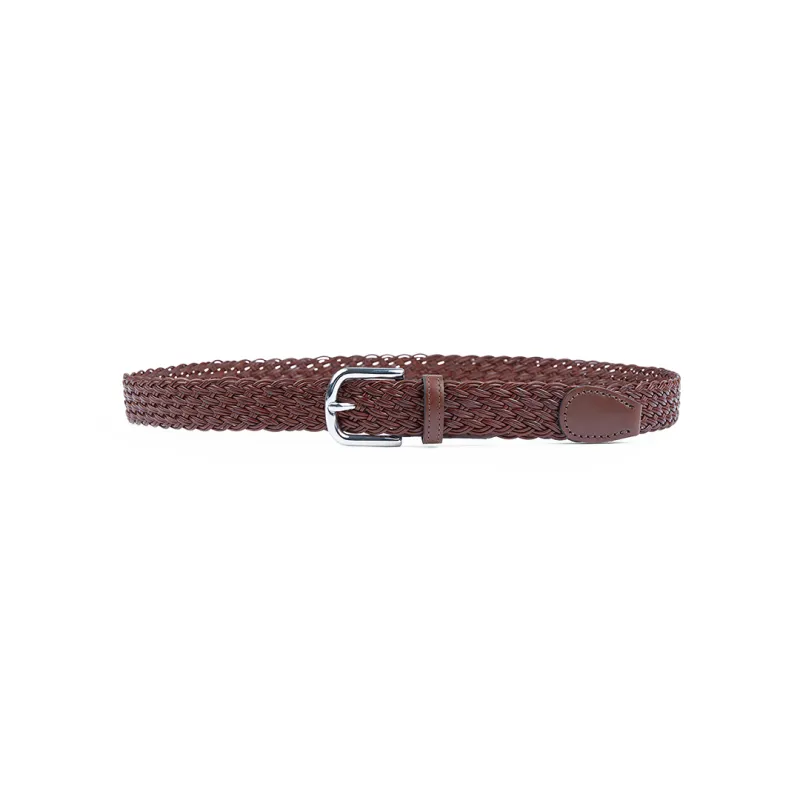 woven leather belt, Woman, Friar Brown, Size: 46 sold by Paul & Shark