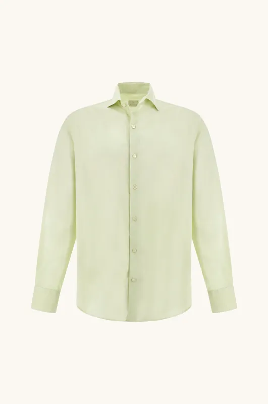 Garment‑dyed cotton voile shirt, Man, Meadow Mist, Size: 042 made by Paul & Shark