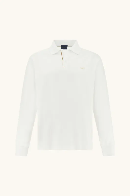 Polo in double mercerised cotton jersey, Man, Bright White-rich Gold, Size: XL sold by Paul & Shark