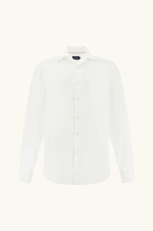 Soffio linen shirt, Man, White, Size: M sold by Paul & Shark