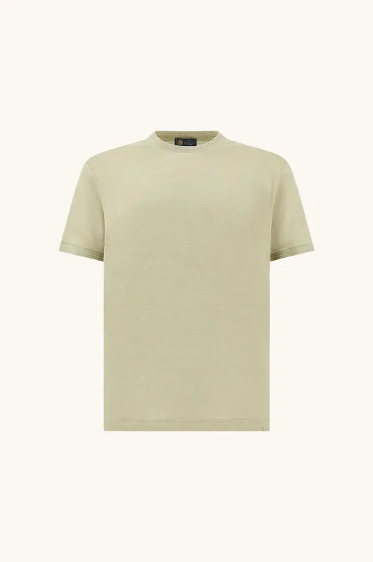 Cotton and silk T-Shirt, Man, Sage Green, Size: XL made by Paul & Shark