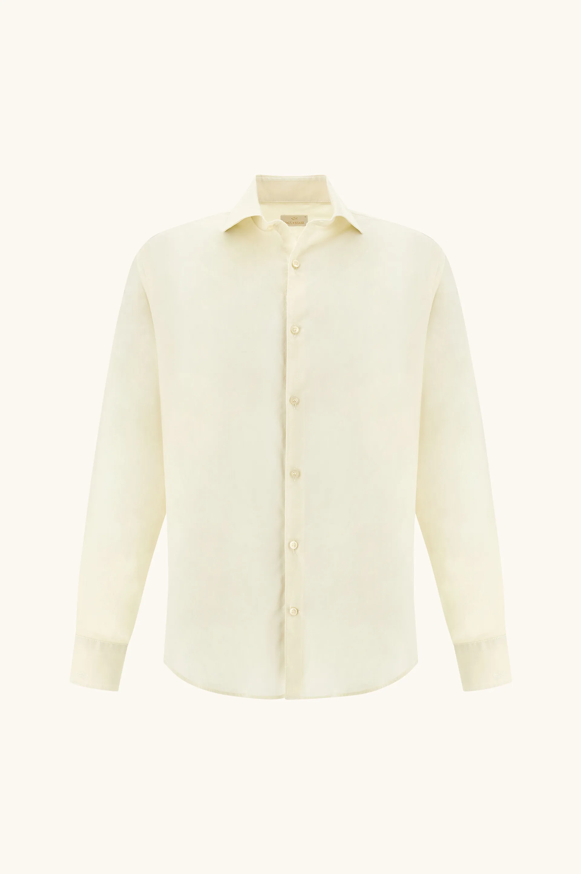 Garment‑dyed cotton voile shirt, Man, Beige, Size: 043 sold by Paul & Shark