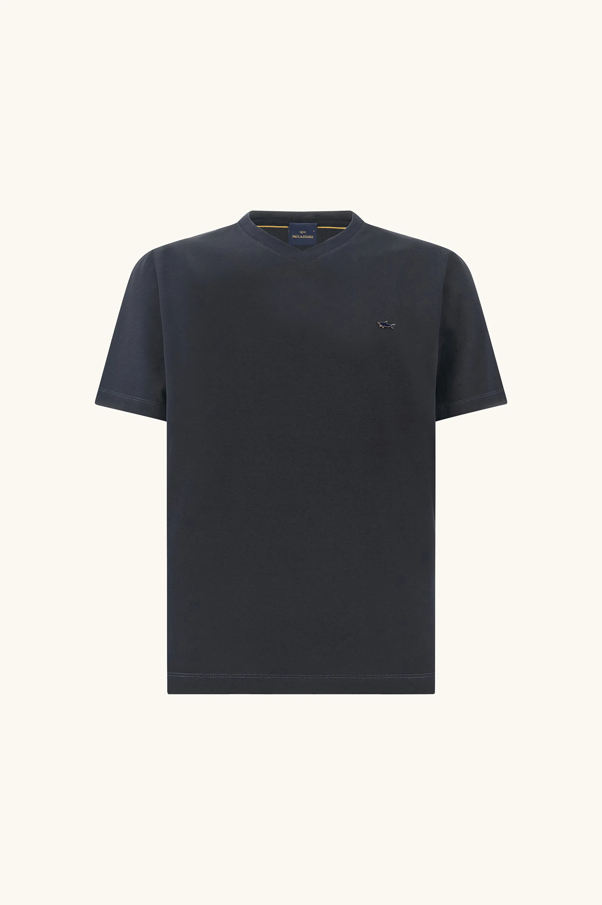 Double mercerised cotton jersey V-Neck T-Shirt, Man, Blue Nights-gold, Size: M sold by Paul & Shark