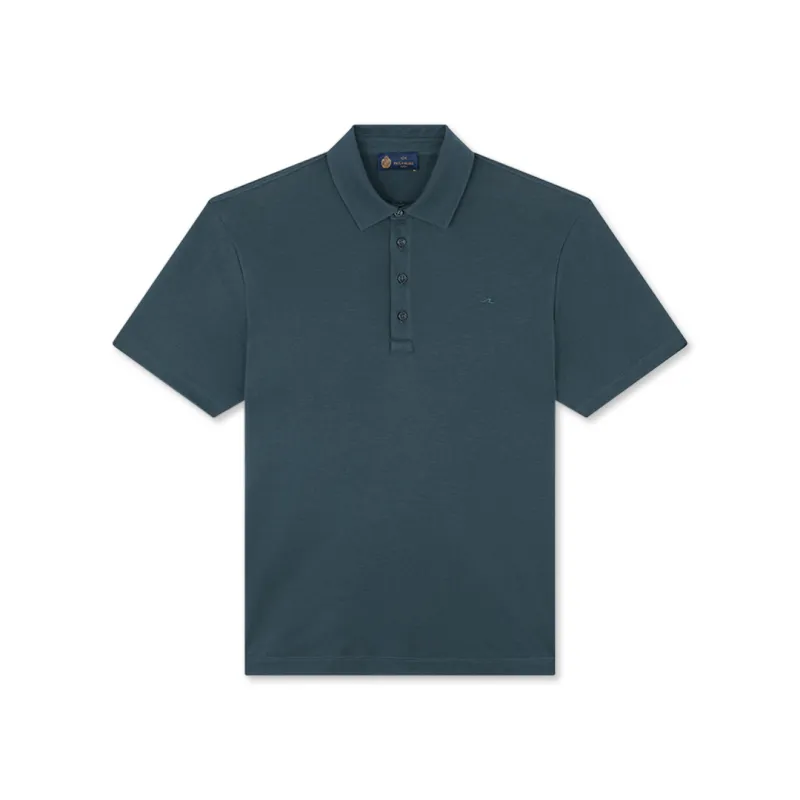 Supima® cotton jersey polo shirt with Shark Fin embroidery, Man, Orion Blue, Size: M sold by Paul & Shark