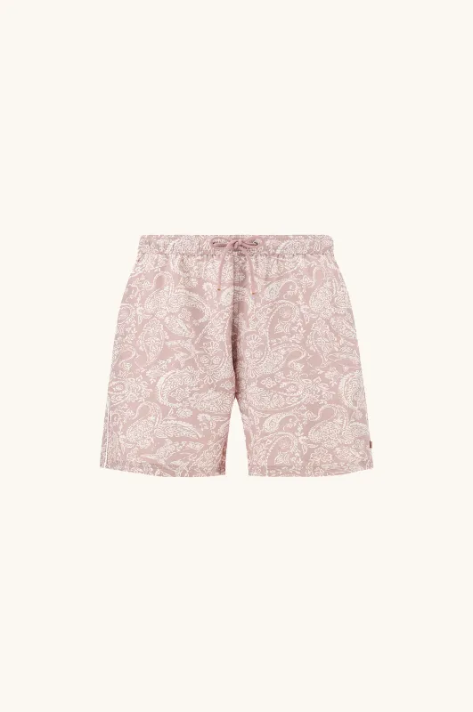 Swimwear with Shark Paisley print, Man, Pink Paisley White, Size: XXL made by Paul & Shark