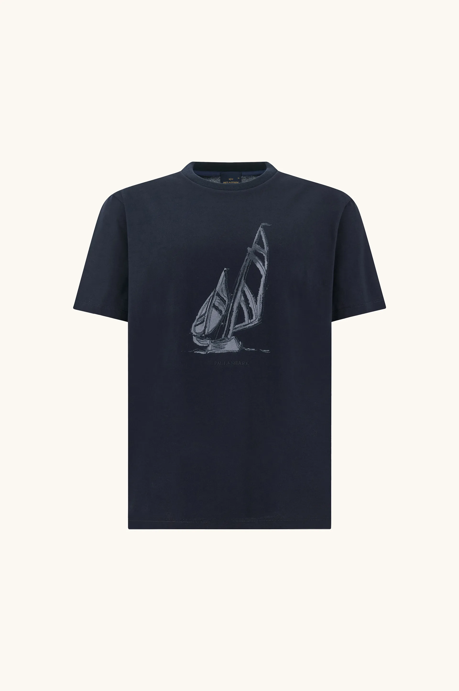 Structured cotton jersey T-shirt with graphic print, Man, Blue, Size: 4XL sold by Paul & Shark