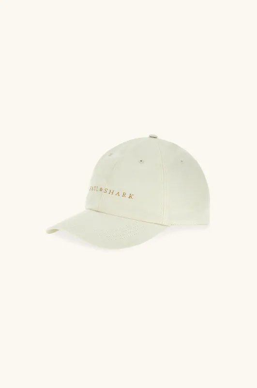 Baseball cap in fresh linen and cotton with logo embroidery, Man, Butter, Size: 59 sold by Paul & Shark