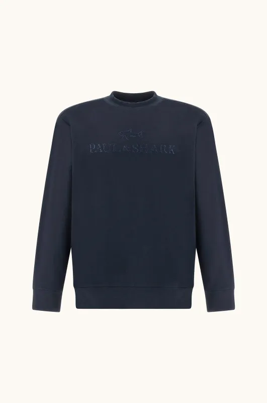 X‑Soft sweatshirt in Active Fleece cotton with logo embroidery, Man, Blue, Size: 6XL made by Paul & Shark