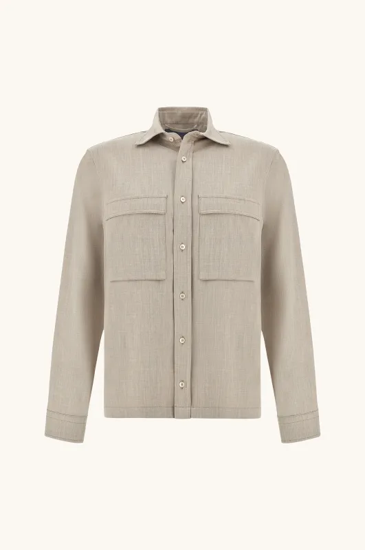 Overshirt in Jersely®, Man, Almond, Size: XL sold by Paul & Shark