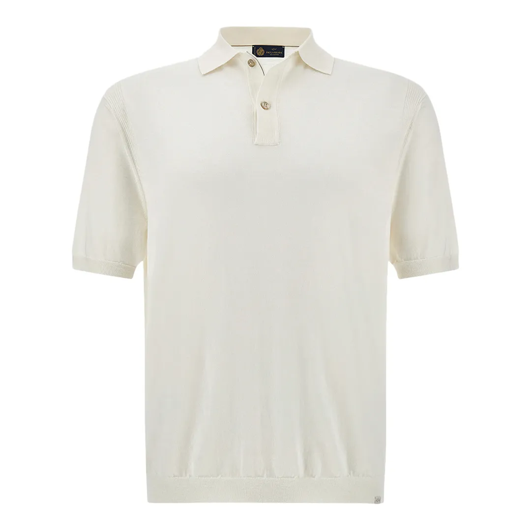 Polo shirt in silk and cotton, Man, White, Size: S sold by Paul & Shark