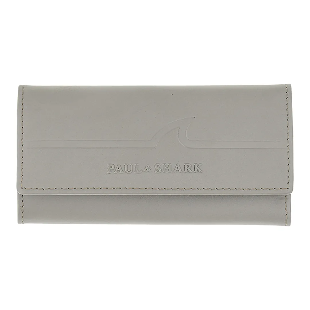 Fin-embossed leather keychain, Man, Beige, Size: TGU sold by Paul & Shark