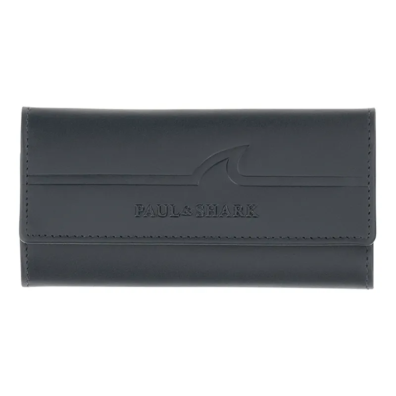 Fin-embossed leather keychain, Man, Blue, Size: TGU sold by Paul & Shark