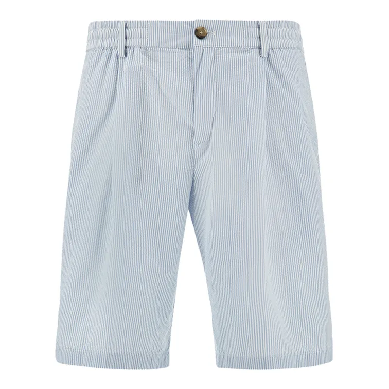 Seersucker bermuda shorts, Man, Stripes  White Light Blue, Size: 60 sold by Paul & Shark