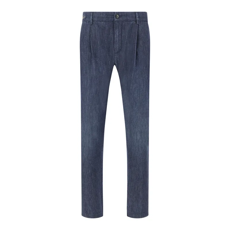 Chinohose aus Seiden‑ und Baumwoll‑Denim, Man, Dark Blue Jeans, Size: 60 sold by Paul & Shark