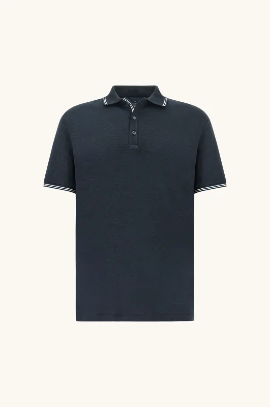 X-Soft polo shirt in cotton interlock, Man, Blue, Size: 3XL made by Paul & Shark