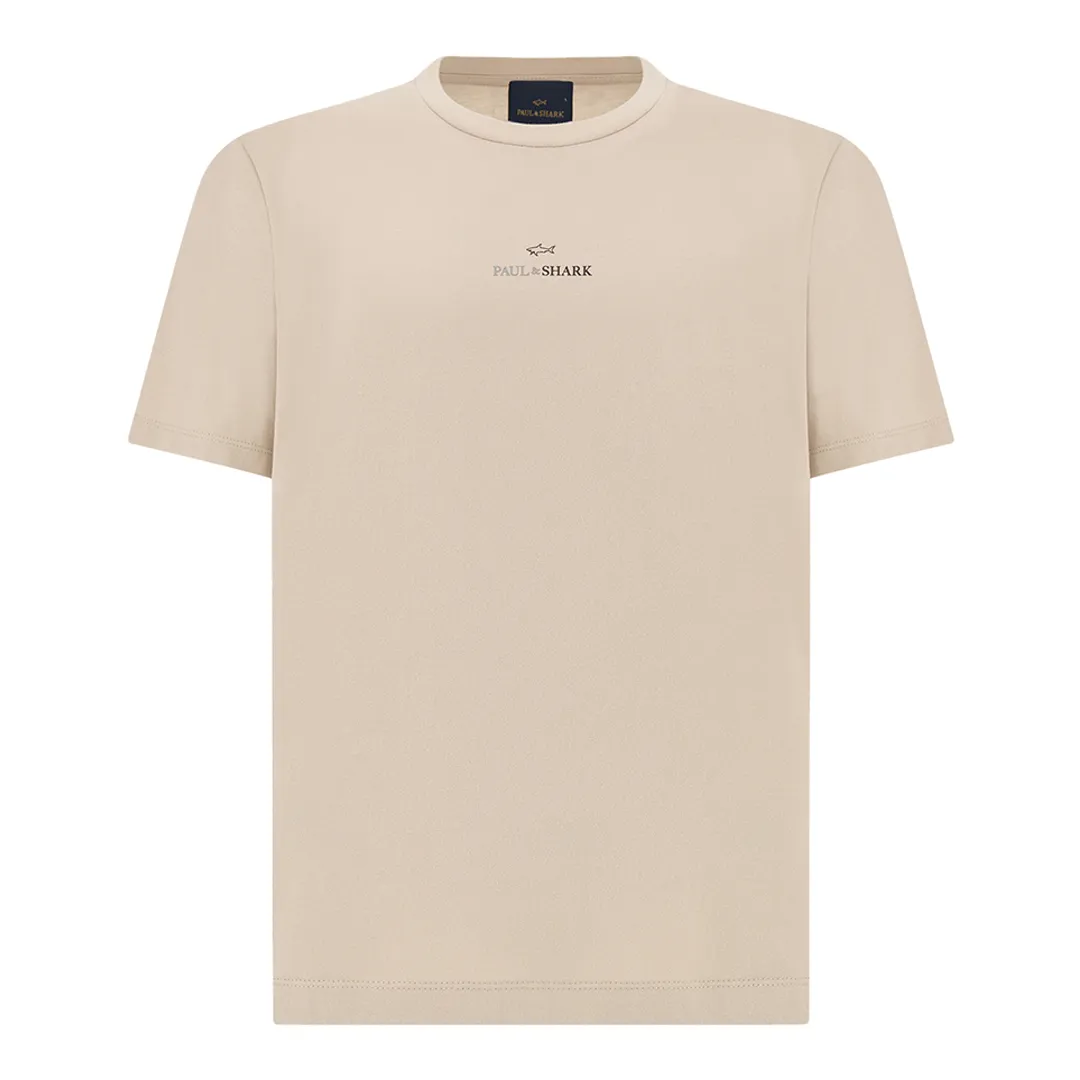 Cotton jersey T-Shirt with print, Man, Beige, Size: L sold by Paul & Shark