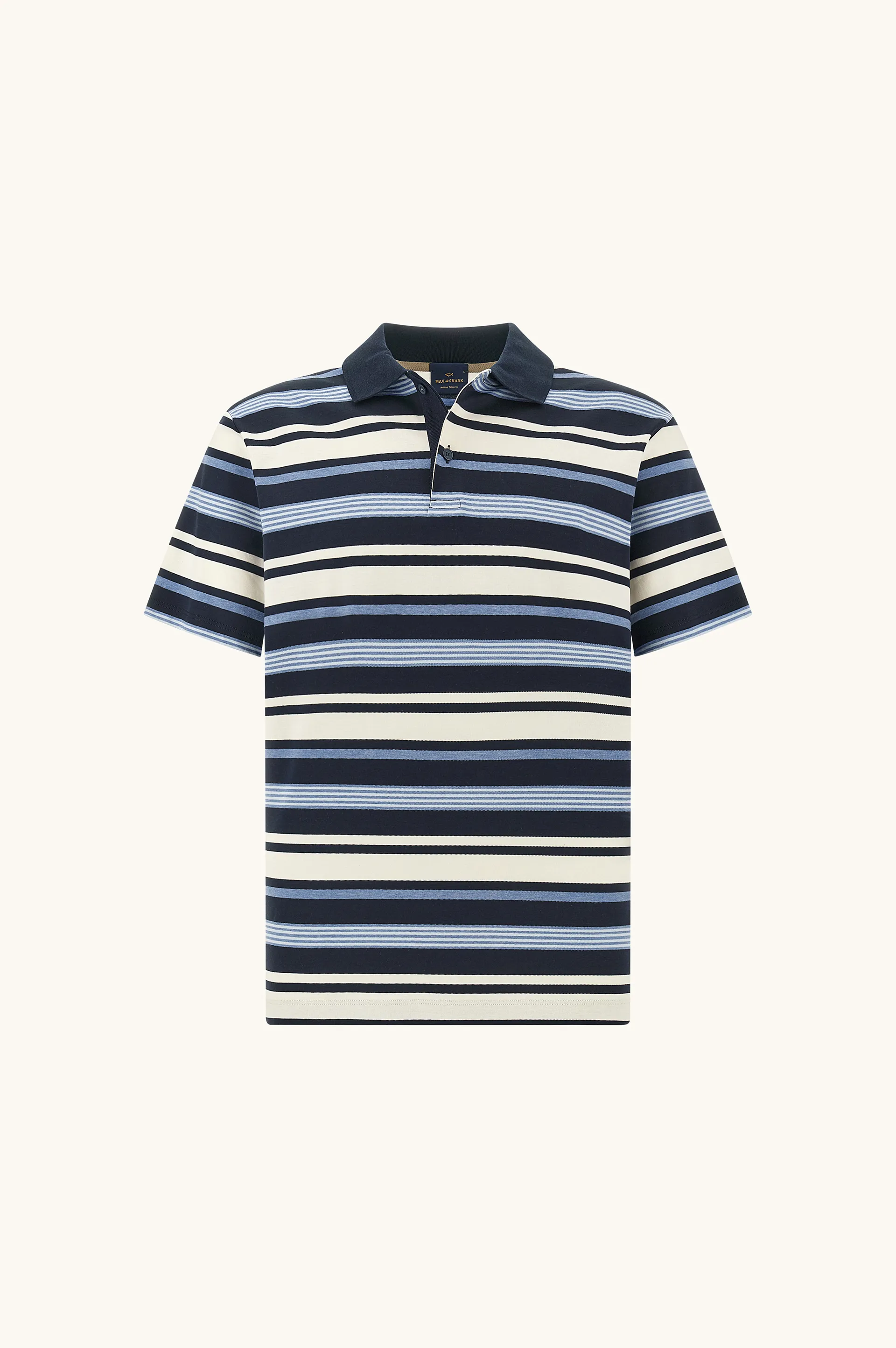 Aqua Touch Cotton Polo, Man, Dress Blues-blue Bonnet-blanc De Blanc-forever Blu, Size: L sold by Paul & Shark