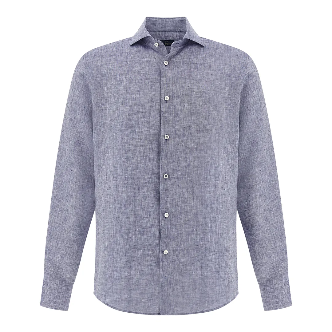 Soffio linen shirt, Man, Blue, Size: 042 sold by Paul & Shark