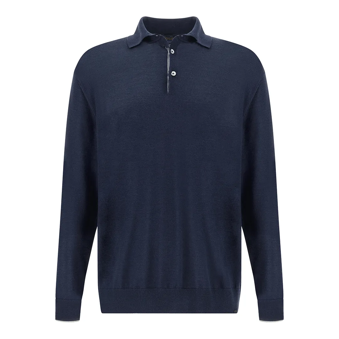 Polo in cashmere and silk Jaipur, Man, Insignia Blue, Size: XXL sold by Paul & Shark