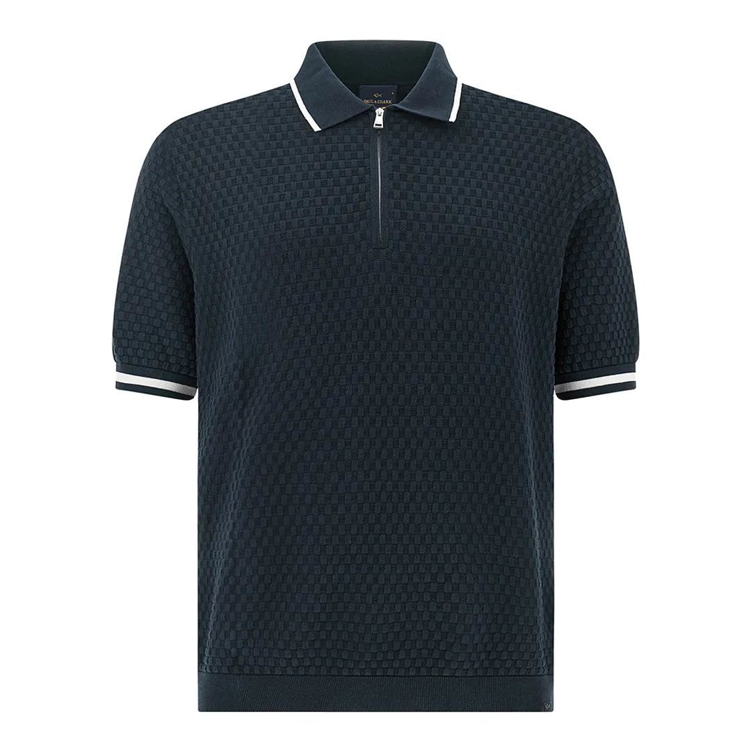 Polo in Piuma cotton, Man, Blue, Size: S sold by Paul & Shark