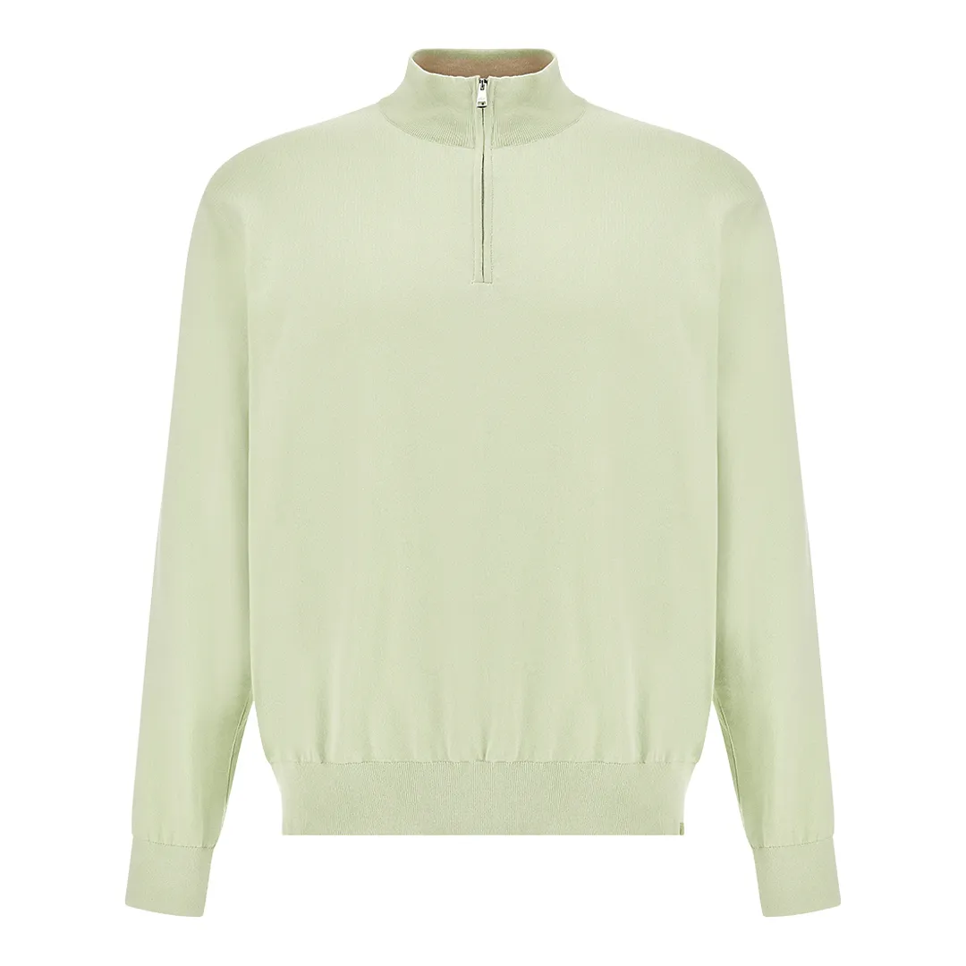 Piuma cotton half-zip sweater, Man, Meadow Mist, Size: M sold by Paul & Shark