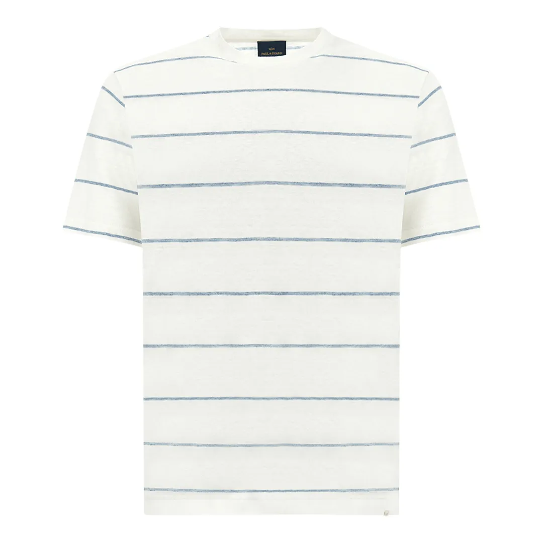 Pure linen jersey T-Shirt, Man, Cloud Dancer-allure, Size: 3XL sold by Paul & Shark