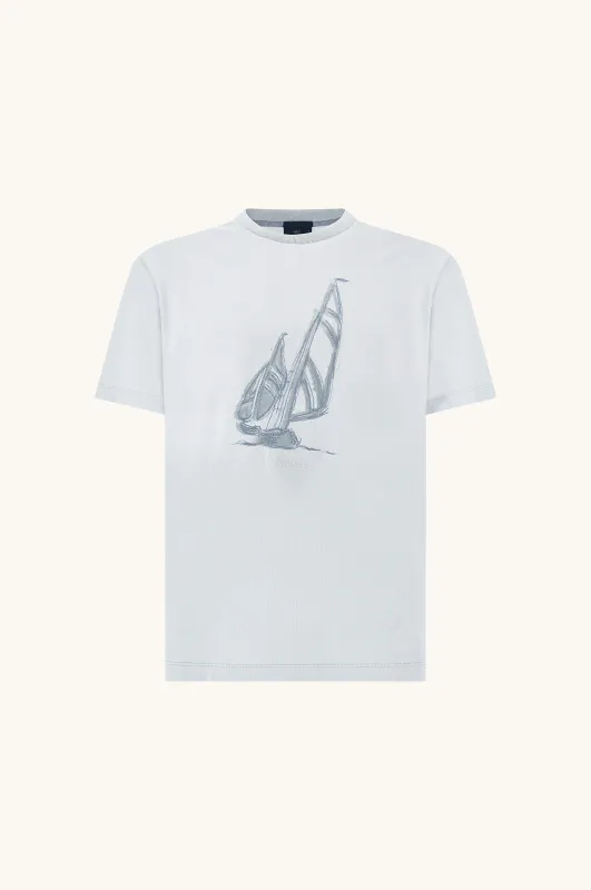 Structured cotton jersey T-Shirt with graphic print, Man, Skyride, Size: L made by Paul & Shark