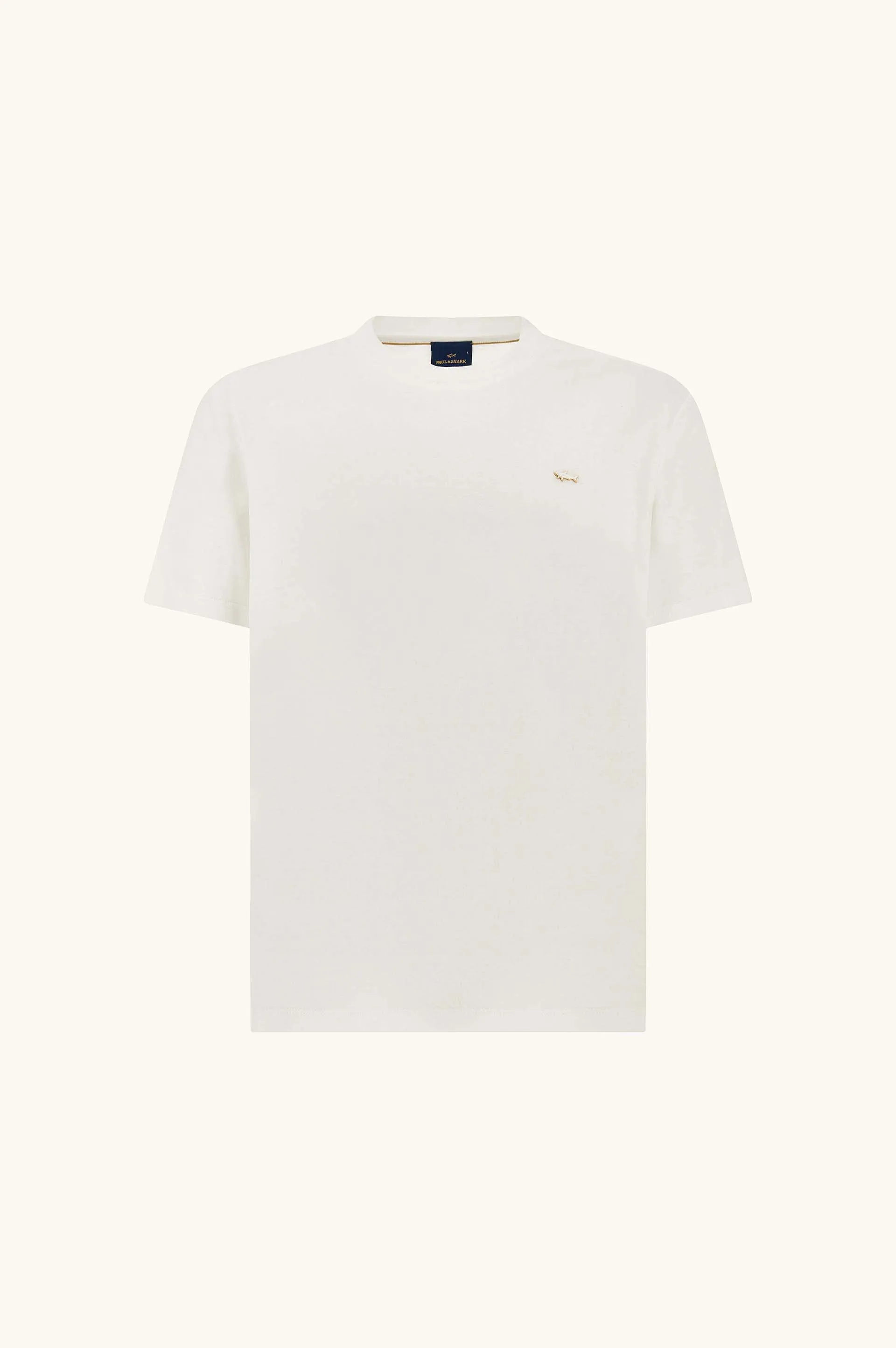 Double mercerised cotton jersey T-Shirt, Man, Bright White-rich Gold, Size: S sold by Paul & Shark
