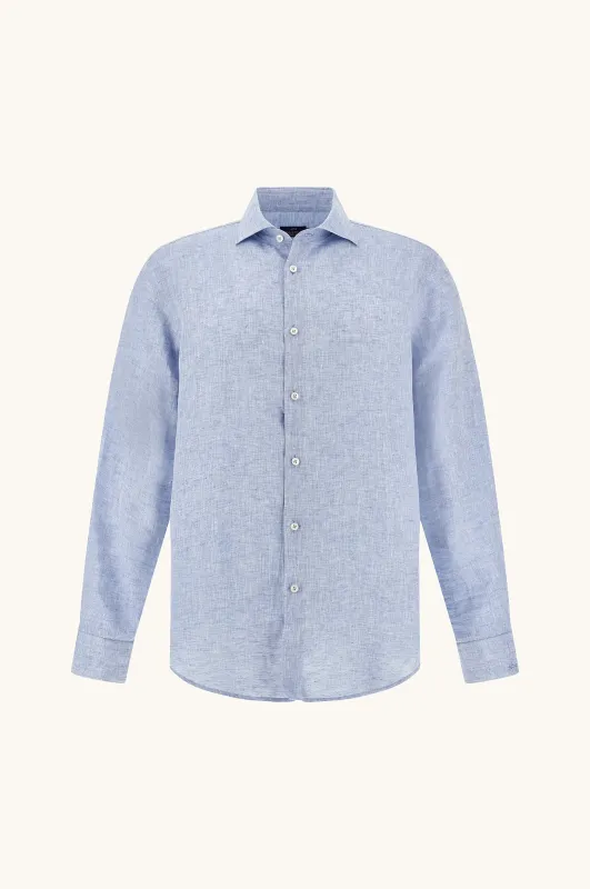 Soffio linen shirt, Man, Bluette, Size: 041 sold by Paul & Shark