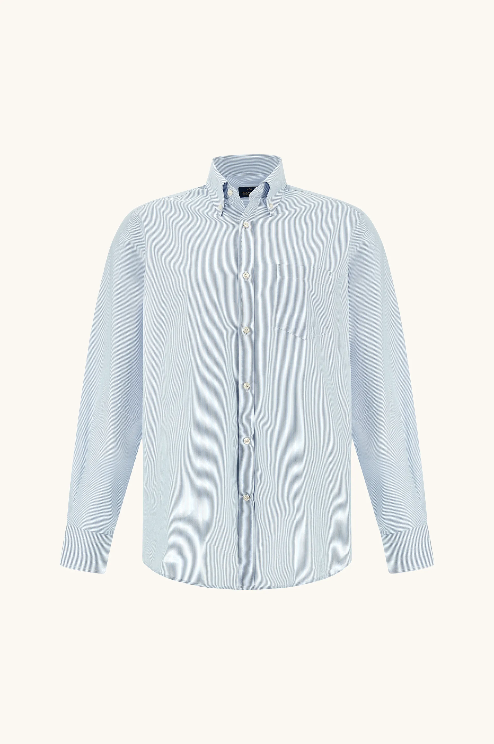 Sea Island cotton shirt, Man, Stripes White Light Blue, Size: 046 sold by Paul & Shark
