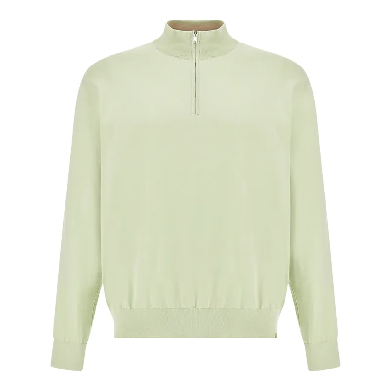 Piuma cotton half-zip sweater, Man, Meadow Mist, Size: L sold by Paul & Shark