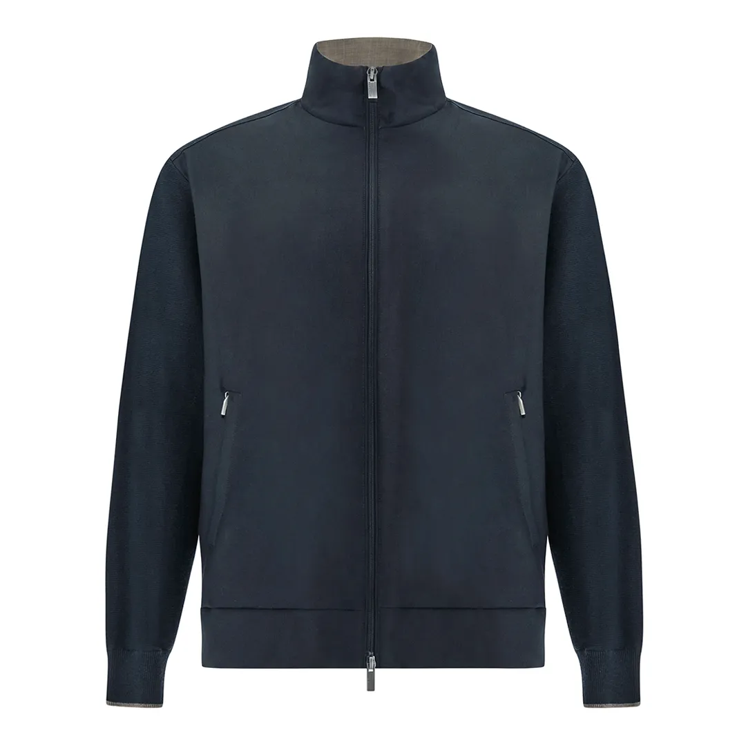 Hybrid blouson in wool and silk, Man, Blue, Size: 4XL sold by Paul & Shark