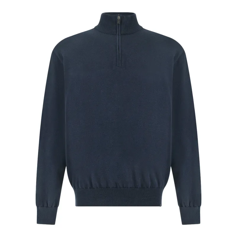 Piuma cotton half-zip sweater, Man, Blue, Size: M sold by Paul & Shark