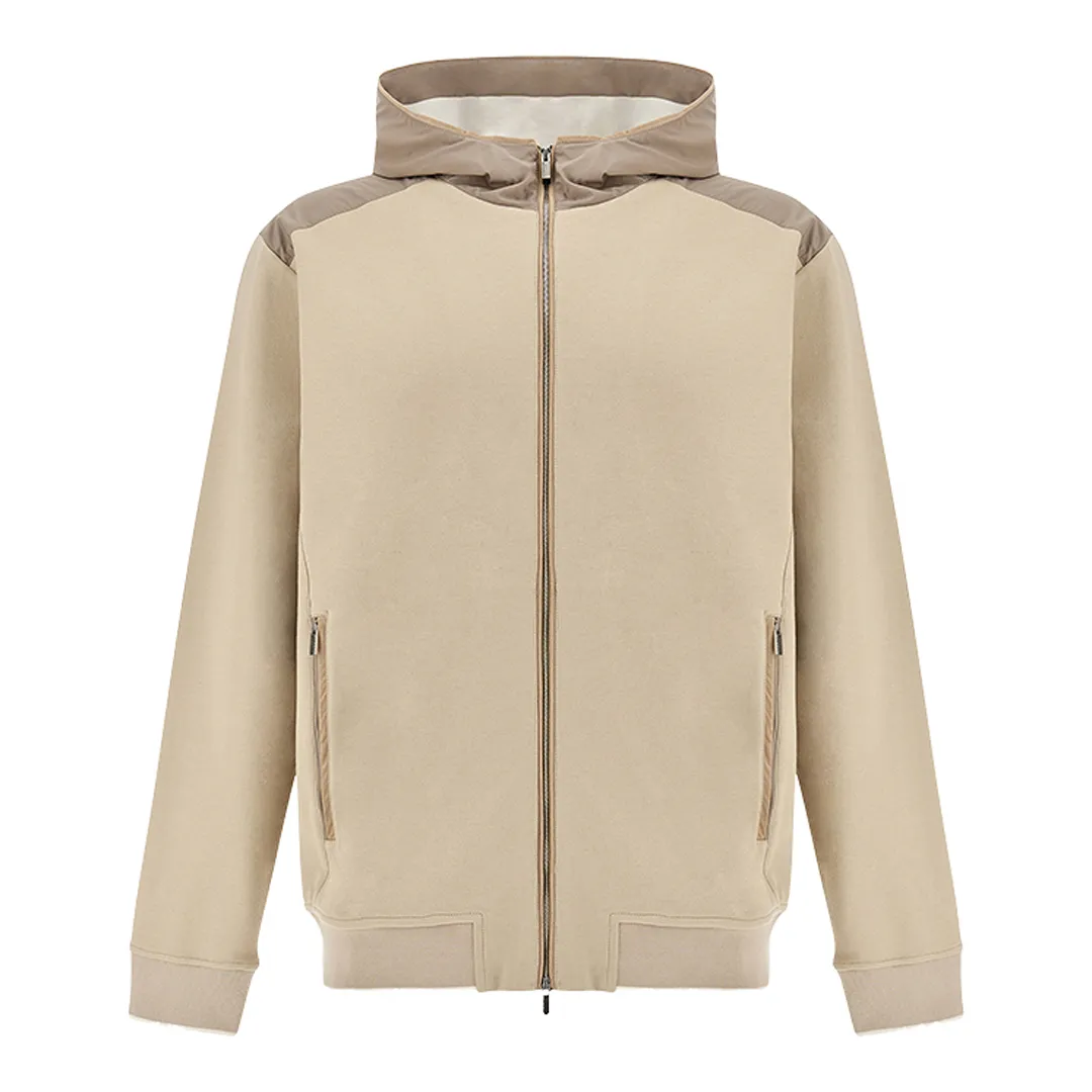 X‑Soft zip‑up sweatshirt in viscose with Alcantara® details, Man, Beige, Size: XXL sold by Paul & Shark