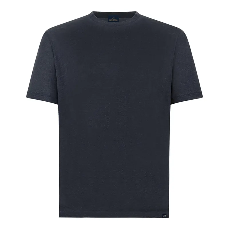 Pure linen jersey T-Shirt, Man, Blue, Size: S made by Paul & Shark