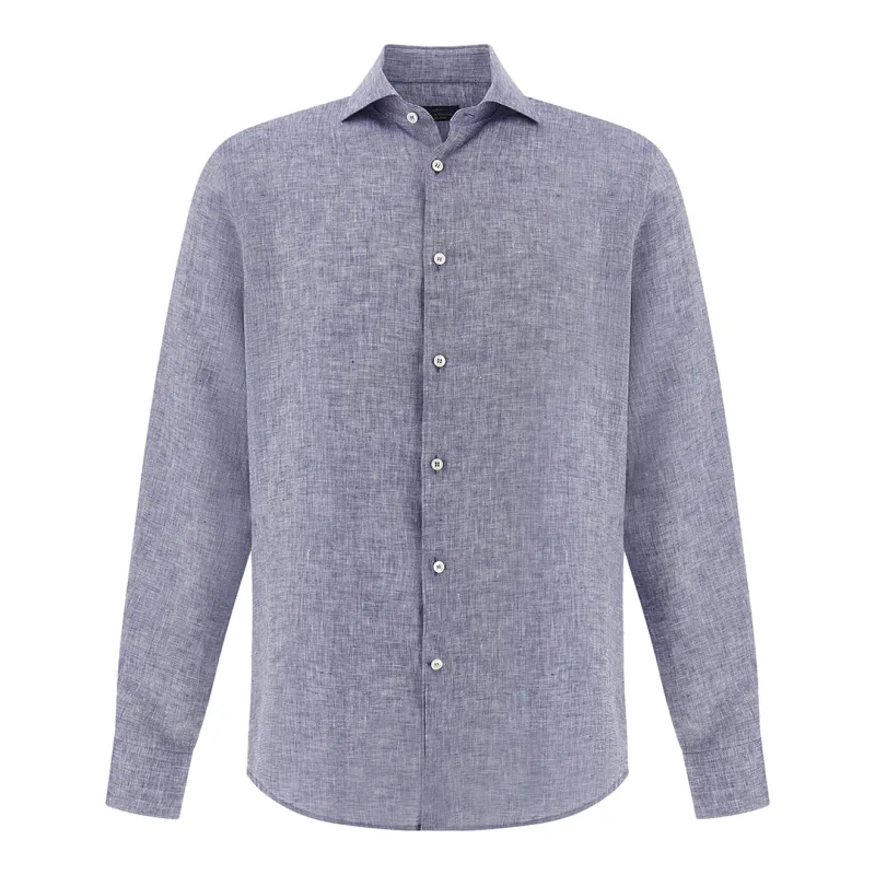 Soffio linen shirt, Man, Blue, Size: 039 sold by Paul & Shark