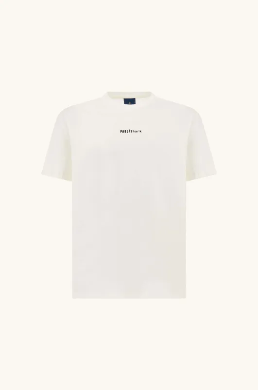 Lightweight cotton jersey T-Shirt with print, Man, Blanc De Blanc, Size: XL made by Paul & Shark