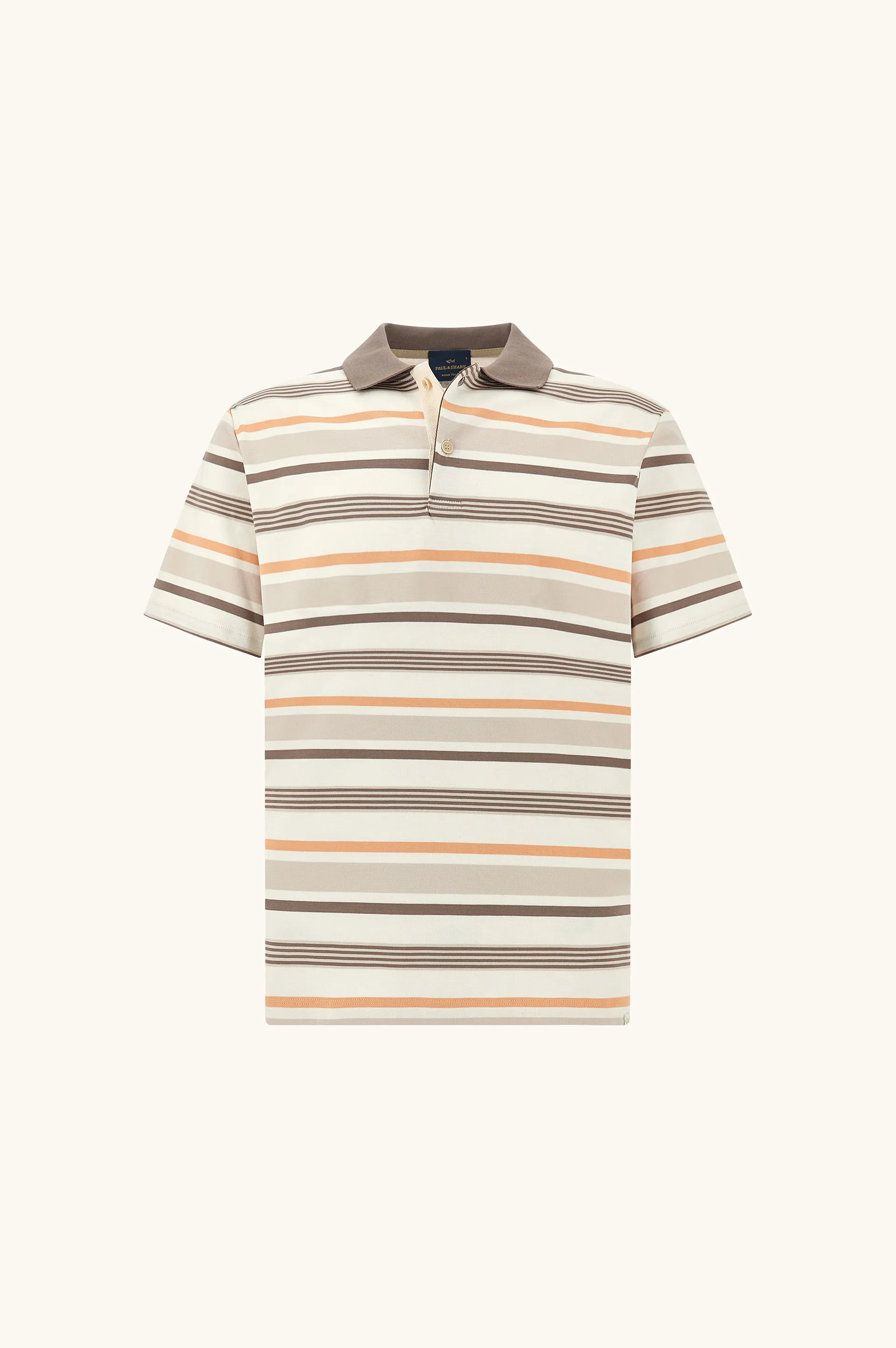 Aqua Touch Cotton Polo, Man, Blanc De Blanc-apricot Wash-feather Gray-dark Gull, Size: L sold by Paul & Shark