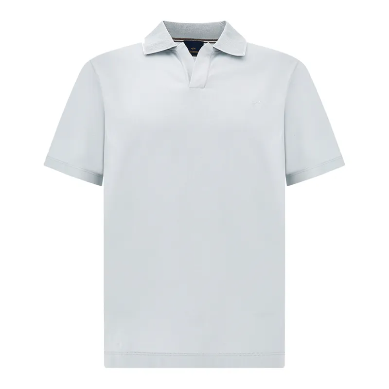 Open‑collar polo shirt in Aqua Touch cotton, Man, Skyride, Size: L sold by Paul & Shark